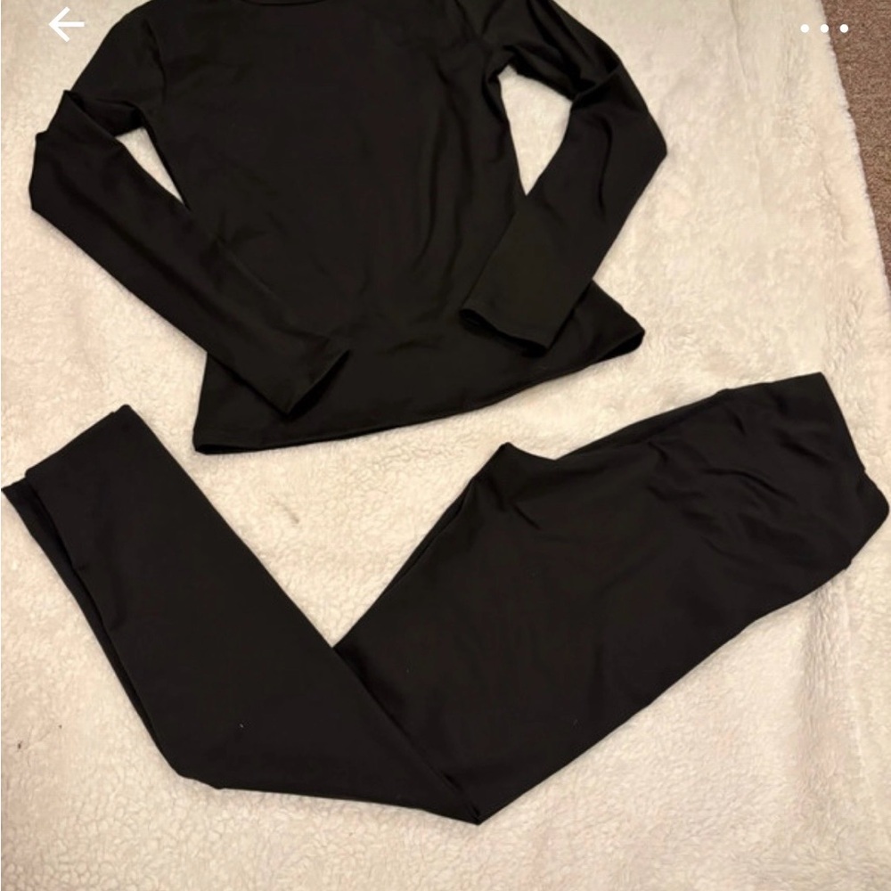 Elegant Black Women's Leggings and Top Set